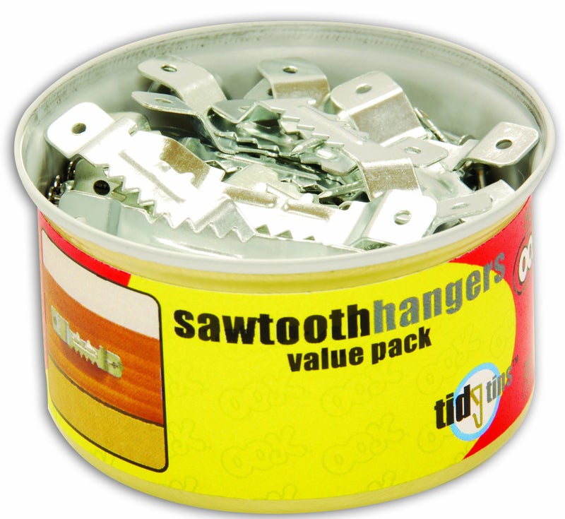 أو أو كيه OOK 50652 علاقات منشارية صغيرة مع مسامير، علب مرتبة، 25 مجموعة، 25 مجموعة فضية - Image 2