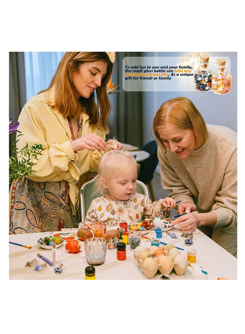 Excefore Small Mini Glass Jars Bottle with Cork Stopper Tiny Wishing Bottles with Eye Screws Funnel and Rope Small Cork Clear Glass Bottle for DIY Crafts Bead Container 50Pcs - Image 5