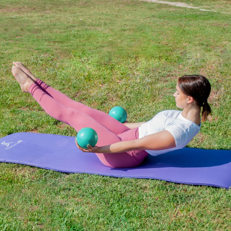 ProsourceFit Weighted Toning Exercise Balls for Pilates, Yoga, Strength Training and Physical Therapy, 2 lb to 8 lb, Color Coded - Image 2