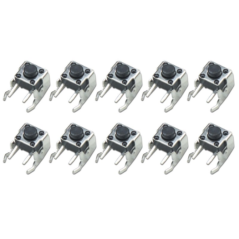 Electronicspices Electronic Spices 6x6x5mm 2 Pin Right Angle Push Button Momentary Tactile Switch Pack of 10  - Image 1