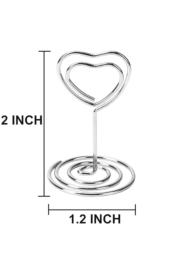 erorex 20 Pcs Mini Table Number Holders Place Card Holder 2 Inch Table Number Stands Table Sign Holders Table Card Holder Stand For Photos Food Signs Birthdays Weddings Restaurants Silver - Image 3