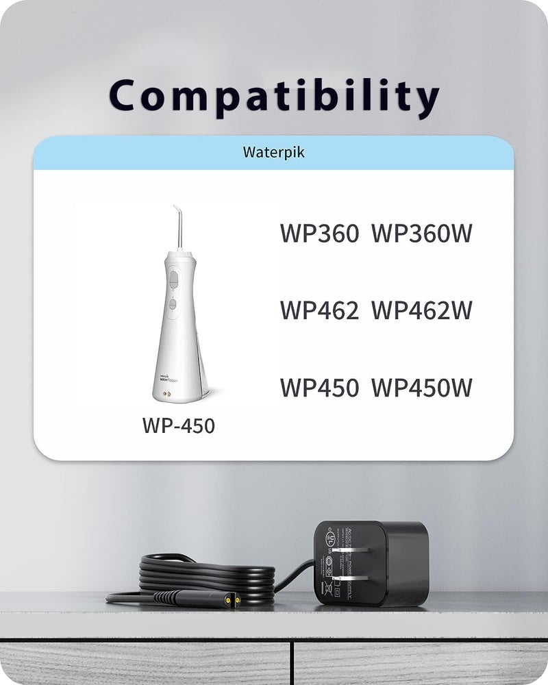 VHBW for Waterpik Replacement Charger, Compatible with Waterpik WP360 WP360W WP462 WP462W WP450 WP450W Water flosser Power Cord - Image 4