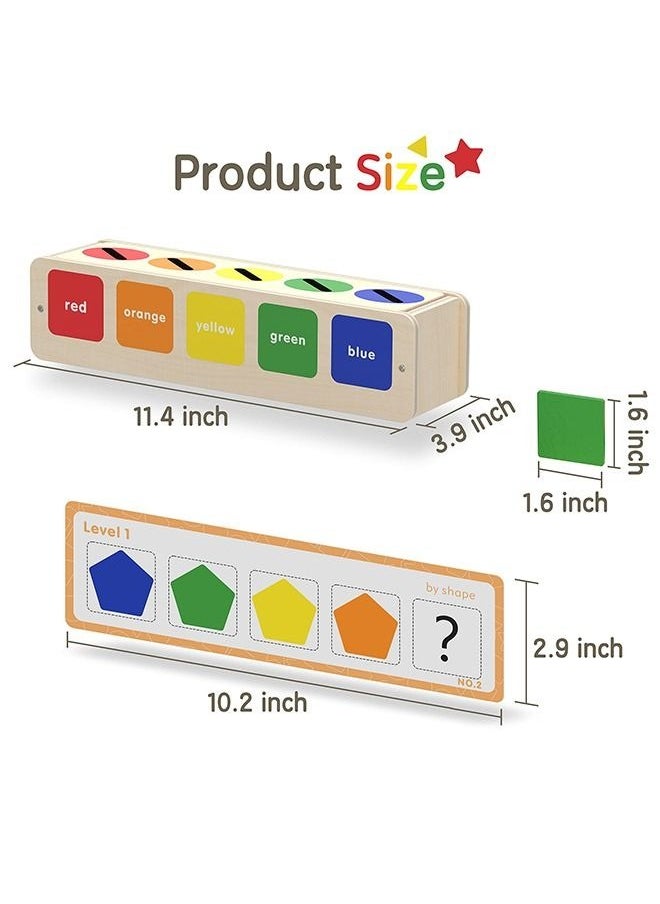 MIXDE - Wooden Sorting Stacking Toy Color Shape Early Educational Block Puzzles Montessori Toys for 1 2 3 Years Old Kids - Image 1