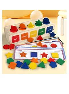 Wooden Sorting Stacking Toy Color Shape Early Educational Block Puzzles Montessori Toys for 1 2 3 Years Old Kids
