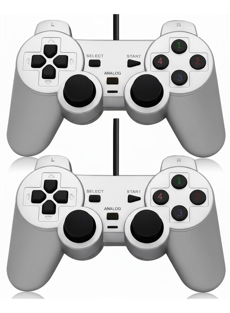 درعات كمبيوتر USB – يد تحكم  مزودة بالاهتزاز – سلكية مزدوجة للاعبين - Image 1