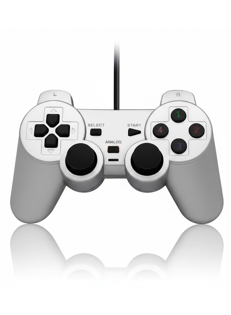 درعات كمبيوتر USB – يد تحكم  مزودة بالاهتزاز – سلكية مزدوجة للاعبين - Image 2