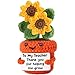 LuoHere Teacher Appreciation Gifts Thank You for Helping Me Grow Teachers Day Graduation Christmas Back to School Small Handmade Crochet Sunflower Last Day of School Valentines Easter - Image 3