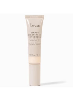 Karuna Karuna - Simply Sheer Daily Mineral Sunscreen SPF 40, Non-greasy Formula, Fragrance & Silicone-Free | Glow Booster (Peach), 30 mL/1.01 fl. oz  - Image 1