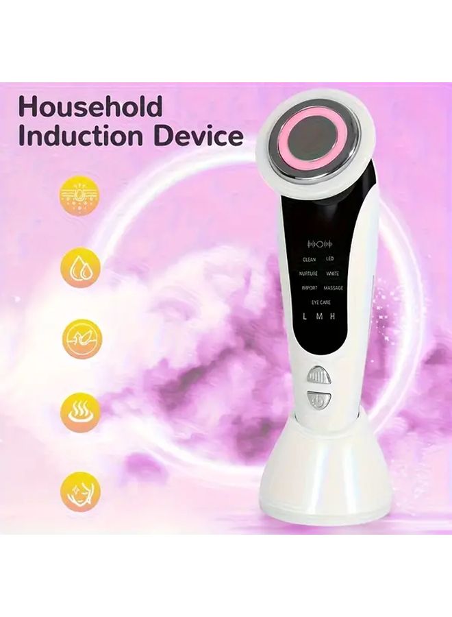 مساج الوجه والرقبة الأبيض 7 في 1 مع أنماط الاهتزاز وبطارية 400 مللي أمبير هدية للنساء - Image 3