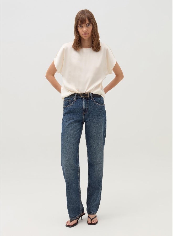 او في اس بلوزة ساتان بأكمام كيمونو - Image 1