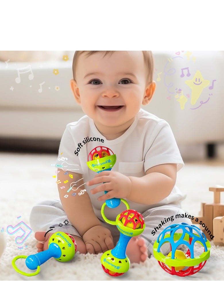 3pcs Set Hand Cranked Toy, Suitable for Babies Aged 0-3 Years Old, Used to Exercise Grip Strength, Hearing Toy, Newborn, Thanksgiving Holiday Gift, - Image 2