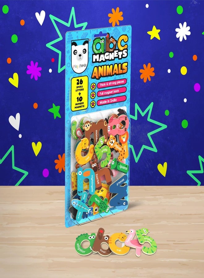 Play Panda Magnetic Animal ABC Magnets Small Letters Large Size Magnetic Letters in Cute Animal Design - Lowercase Letters - Educational Toys Set Spelling Learning Games for Kids, Toddlers 3 4 5 Years Old - Image 4