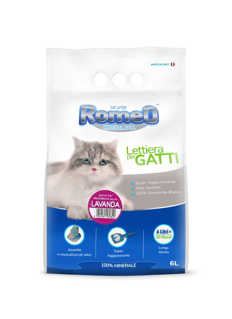 Romeo Cat Litter Clumping Bentonite lavender scent  - Image 1