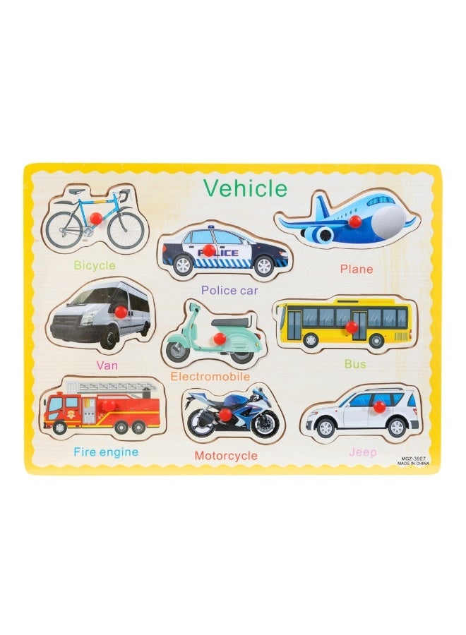 Wooden Board with Transportation Shapes - Image 1