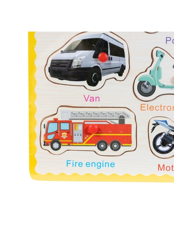 Wooden Board with Transportation Shapes - Image 3