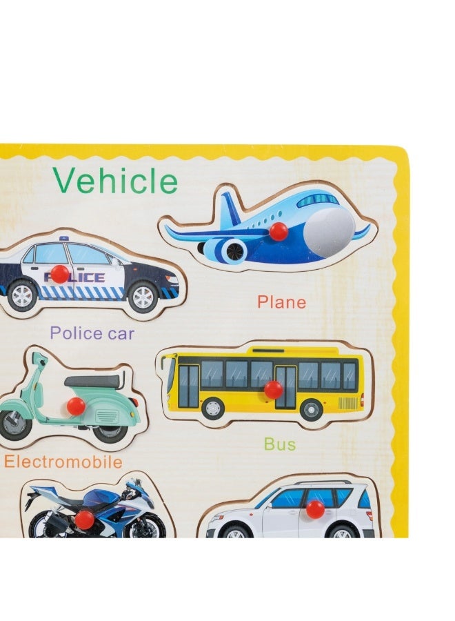 Wooden Board with Transportation Shapes - Image 2