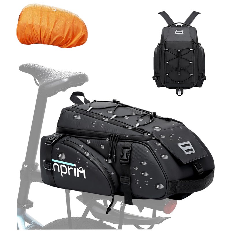 WINPRIM 19L Reflective Bike Rack Bag Large Capacity Waterproof Rear Bag with Rain Cover E-Bike Bicycle Accessories Basket Storage Crossbody Saddle Shoulder Rear Seat Luggage Pouch Bag Accesorios Bicicletas - Image 1
