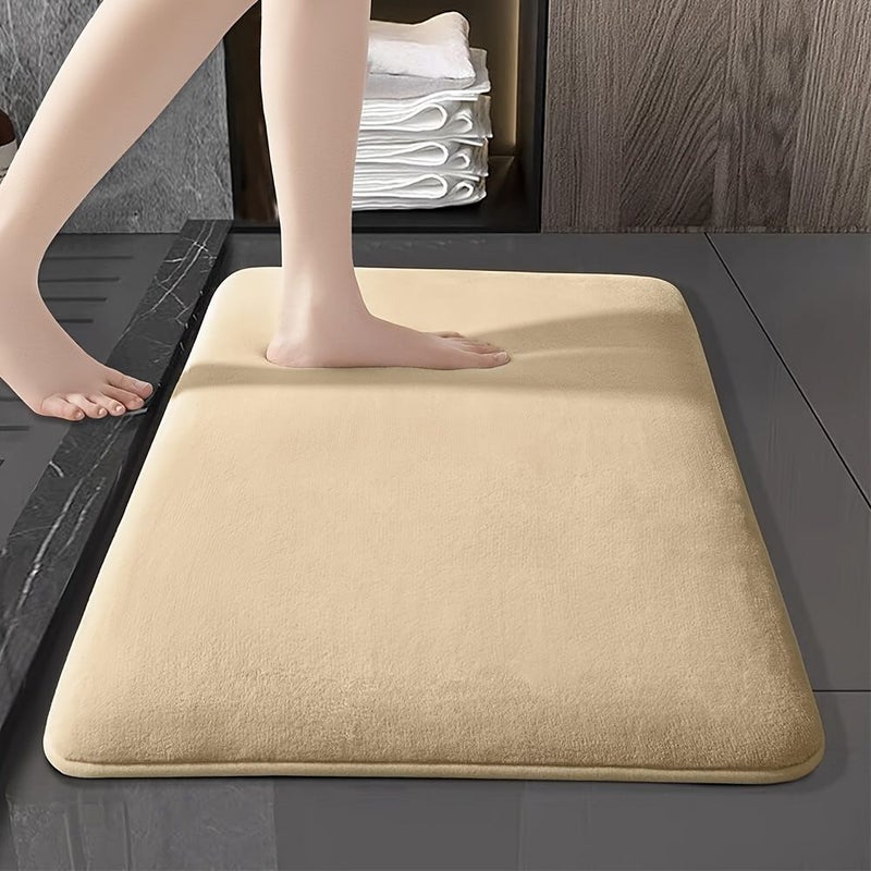 Navy Blue 40x60cm Anti Slip Bath Mat Ultra Soft Coral Memory Foam Quick Dry PVC Backing Machine Washable - Image 5