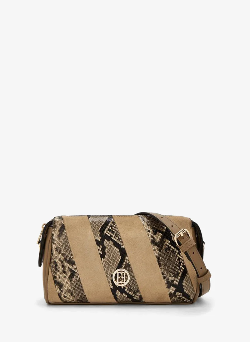 Elle Textured Crossbody Bag With Zip Closure