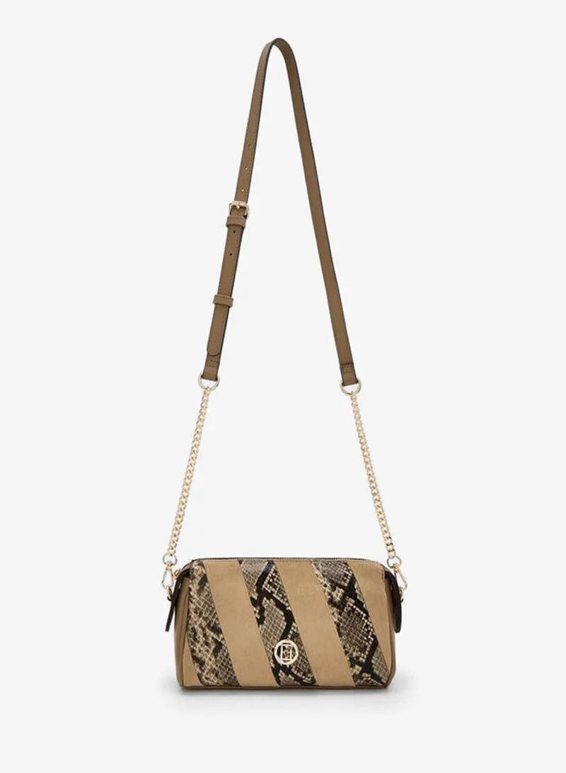 Elle Textured Crossbody Bag With Zip Closure