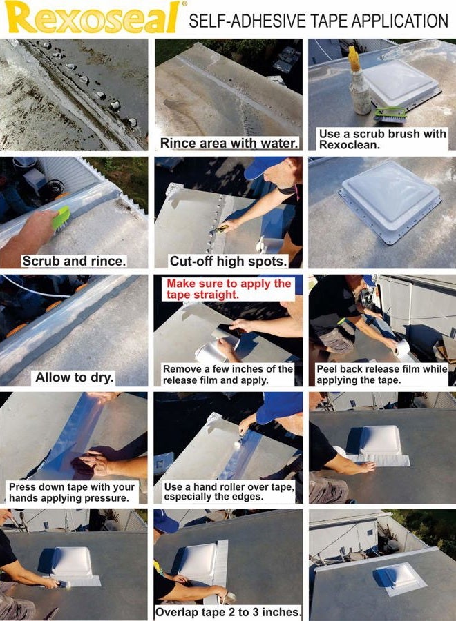 Rexoseal Roof Sealant Tape - Stop Roof Leaks - White 5" x 32' - Image 2