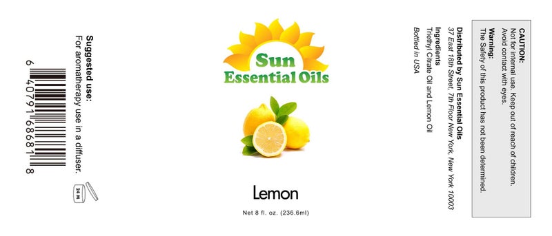 Sun Essential Oils - Lemon Essential Oil 8 oz for Cleaning, Diffuser, Humidifier & Aromatherapy Body Massage, Lemon Fragrance Scent for Home Candle Making with Dropper - Image 2