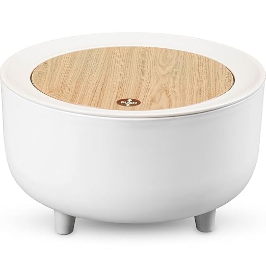 Shrux Desktop Mini Trash Bin Cute Mini Trash Can with Lid Countertop Garbage Storage Bucket Waste Collector bin For Bathroom Kitchen and Vanity Tabletop Dustbin With Swing Lid - Image 1