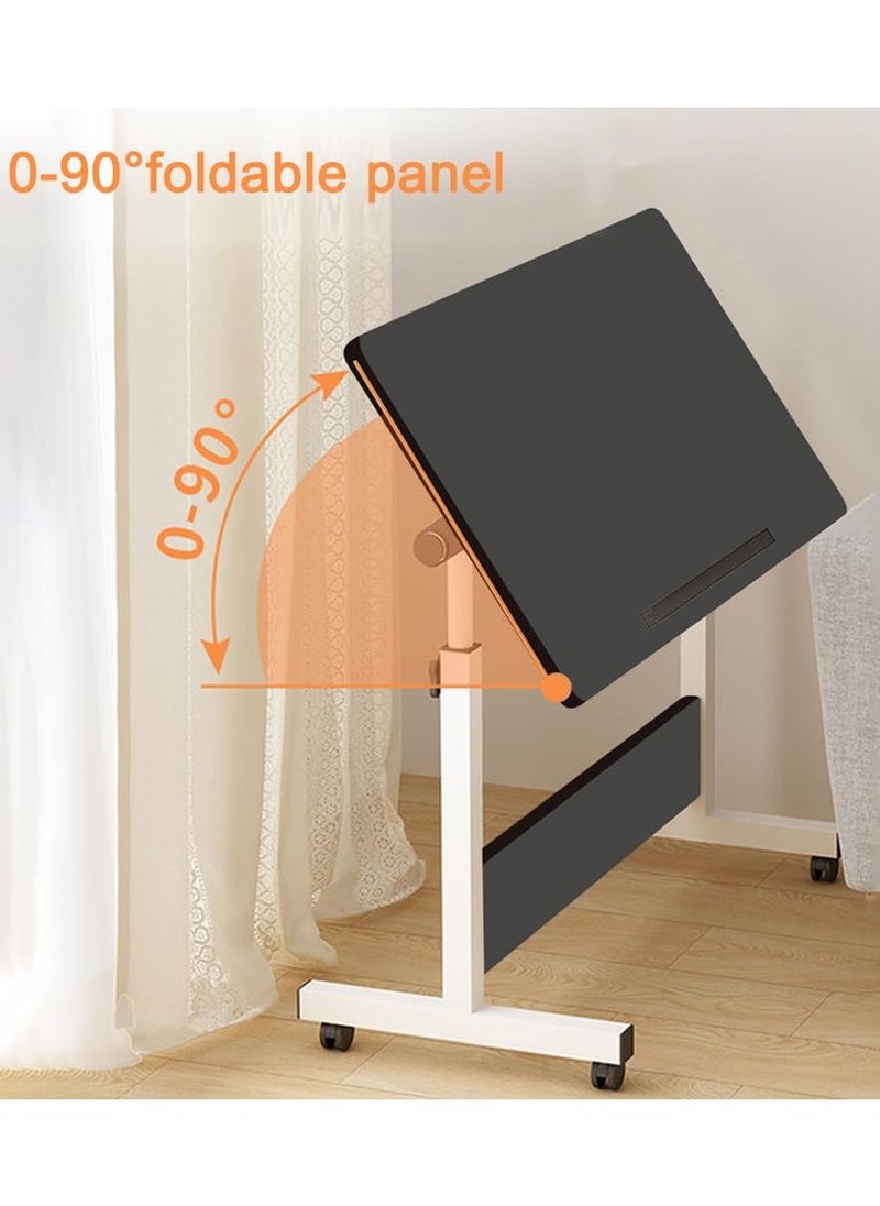 Rolling Desk Adjustable Height,Rolling Computer Cart,Portable Laptop Desk,Small Adjustable Home Office Desk,Rolling Laptop Desk,Small Portable Desk