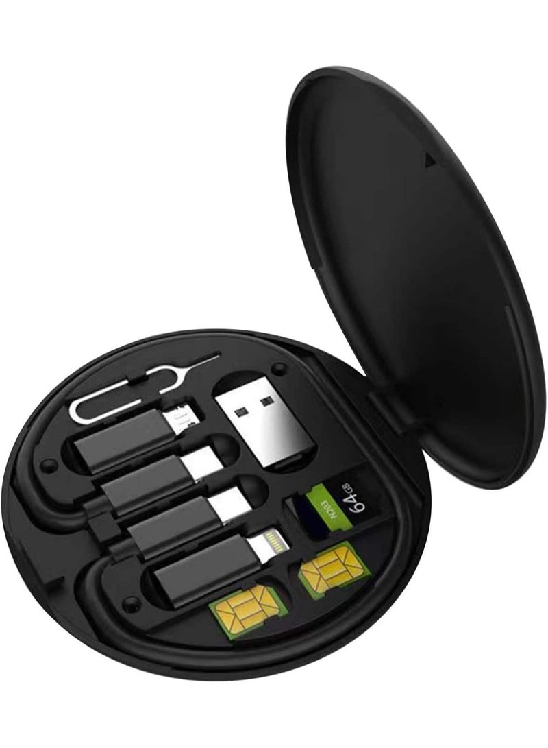 Multifunction Mini Digital Gadgets Storage Case Universal Phone C Data Cable Charging Head SIM Card Box Holder for Traveling,multi charging cable case.  - Image 1