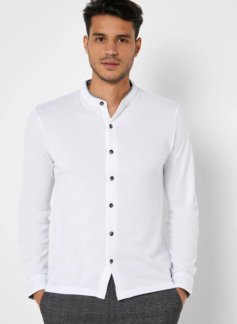 Robert Wood Grandad Collar Shirt