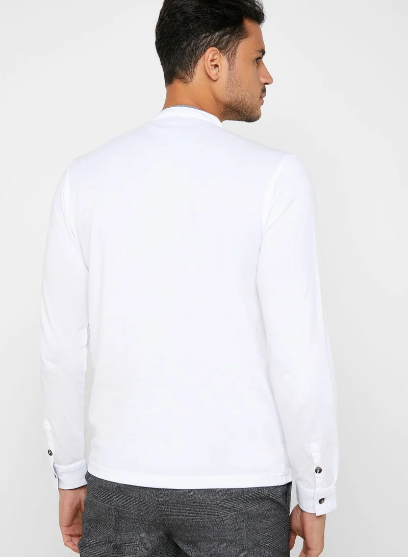 Robert Wood Grandad Collar Shirt