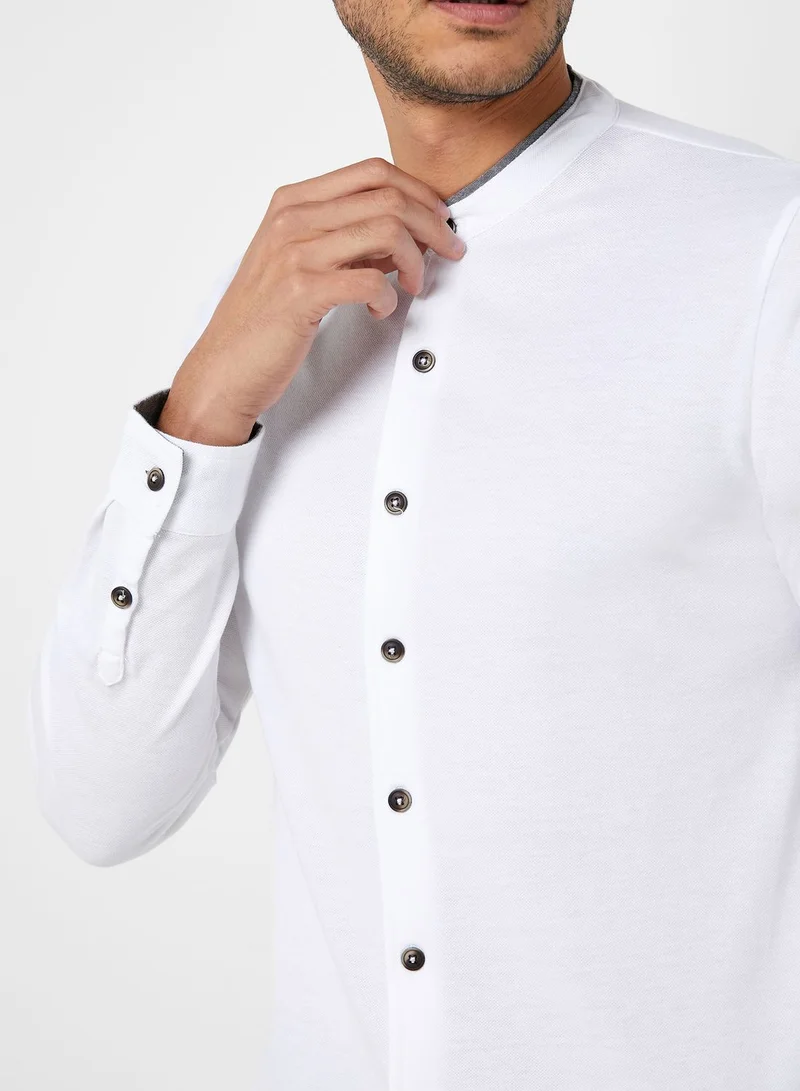 Robert Wood Grandad Collar Shirt