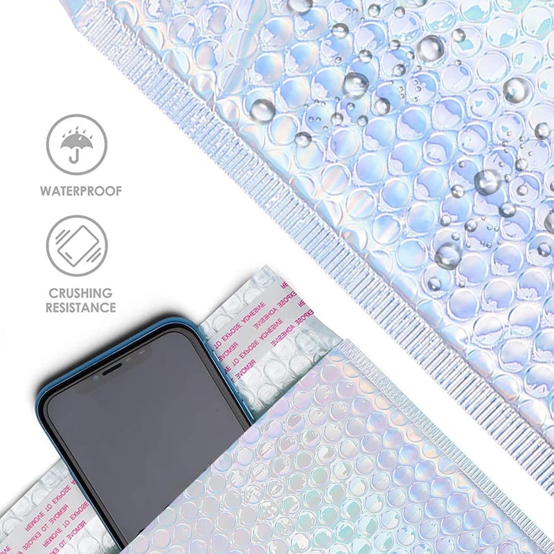 klarako 25pcs Bubble Mailers Padded Envelopes Self Sealing Bulk Bubble Envelopes Mailing Shipping Envelopes Metallic Cushion Bag for Packaging Wrapping - Image 5