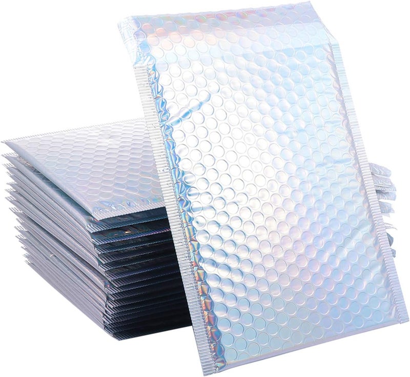 klarako 25pcs Bubble Mailers Padded Envelopes Self Sealing Bulk Bubble Envelopes Mailing Shipping Envelopes Metallic Cushion Bag for Packaging Wrapping - Image 2