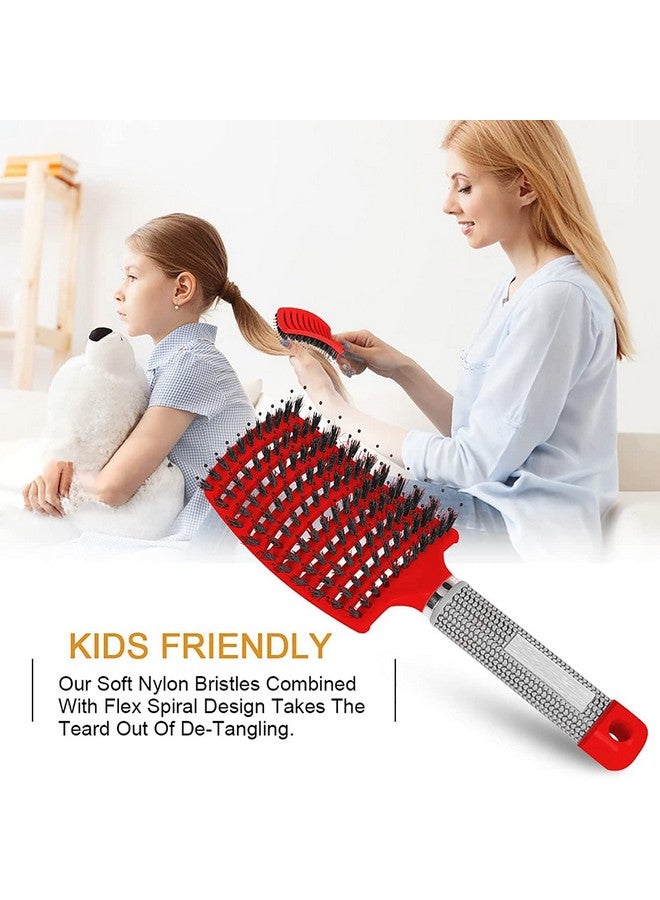 آي أيه أس فرشاة فوريمي السحرية لفك تشابك الشعر، فرشاة منحنية وفتحة تهوية للشعر الرطب أو الجاف لفك تشابك الشعر للرجال والنساء والأطفال، شعر طويل سميك ورقيق ومجعد ومتشابك (متعدد الألوان) - Image 4