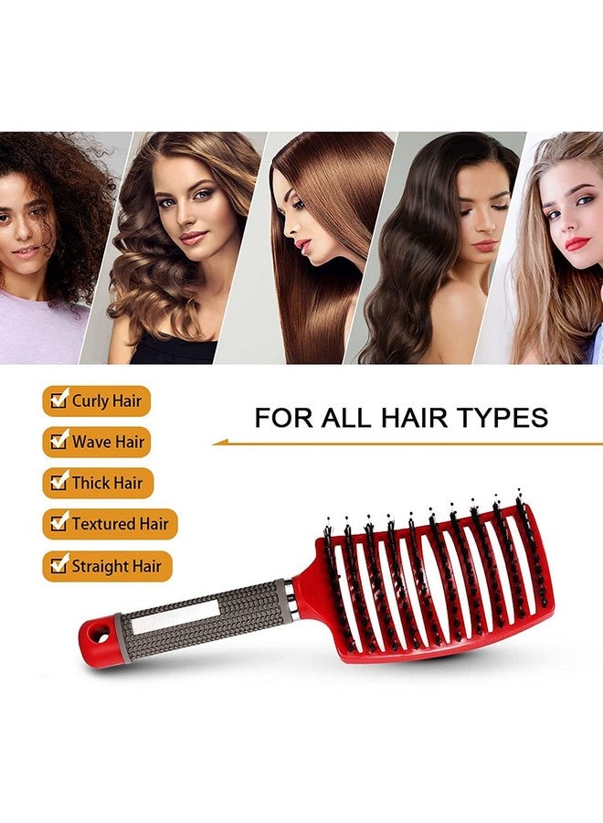 آي أيه أس فرشاة فوريمي السحرية لفك تشابك الشعر، فرشاة منحنية وفتحة تهوية للشعر الرطب أو الجاف لفك تشابك الشعر للرجال والنساء والأطفال، شعر طويل سميك ورقيق ومجعد ومتشابك (متعدد الألوان) - Image 3