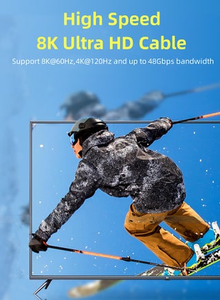 كابل HDMI 2.1 بدقة 8K - يدعم دقة 8K بتردد 60 هرتز، و4K بتردد 120 هرتز، و2K بتردد 240 هرتز، و1080 بكسل بتردد 240 هرتز، و48 جيجابت في الثانية، وتقنية 3D، وHDR، وHDCP، وeARC، وDolby - كابل HDMI فائق السرعة لأجهزة الكمبيوتر المحمولة، والكمبيوتر، والشاشات، وأجهزة العرض، والتلفزيون، وPS4، وPS5، وXbox، وSwitch، وأجهزة التلفزيون عالية الدقة - view 2
