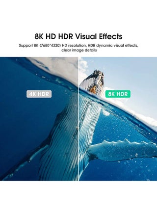 كابل HDMI 2.1 بدقة 8K - يدعم دقة 8K بتردد 60 هرتز، و4K بتردد 120 هرتز، و2K بتردد 240 هرتز، و1080 بكسل بتردد 240 هرتز، و48 جيجابت في الثانية، وتقنية 3D، وHDR، وHDCP، وeARC، وDolby - كابل HDMI فائق السرعة لأجهزة الكمبيوتر المحمولة، والكمبيوتر، والشاشات، وأجهزة العرض، والتلفزيون، وPS4، وPS5، وXbox، وSwitch، وأجهزة التلفزيون عالية الدقة - view 4