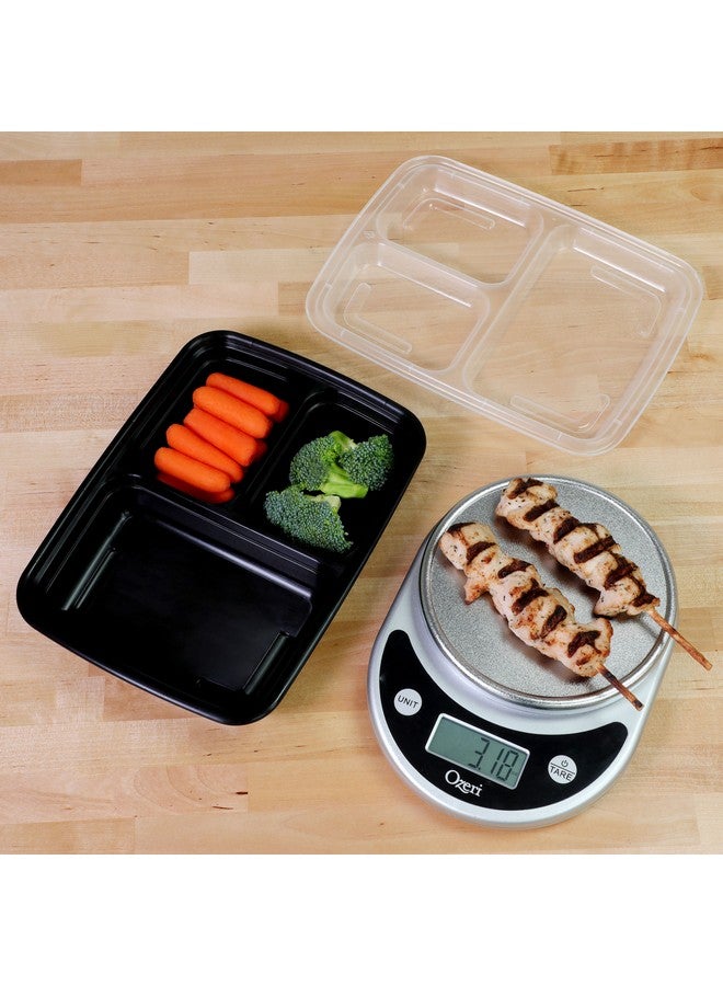 Freshware Meal Prep Containers [21 Pack] 3 Compartment with Lids, Food Storage Containers, Bento Box, BPA Free, Stackable, Microwave/Dishwasher/Freezer Safe (24 oz) - Image 1