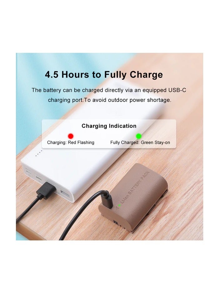 كينج ما بطارية KingMa من نوع LP-E6 مع منفذ شحن يو اس بي Type C لكاميرات CANON EOS المتوافقة - Image 5