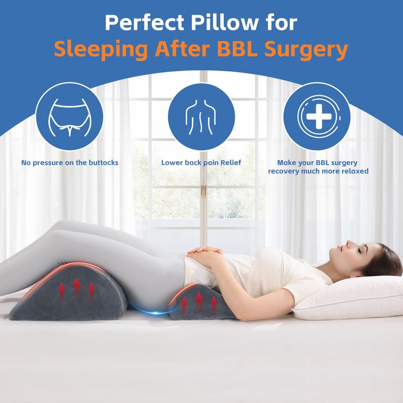 HOMBYS BBL Pillow After Surgery for Sleeping, Lumbar Support with Leg Wedge, 2 PCS Set for Brazilian Butt Lift Surgery Recovery, BBL Recovery Must Haves,Pain Relief - Image 2