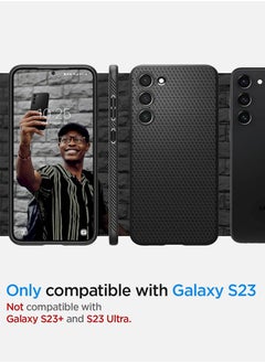 Spigen غطاء حماية ليكويد اير لهاتف سامسونج جالاكسي S23 - أسود مطفي  - Image 2