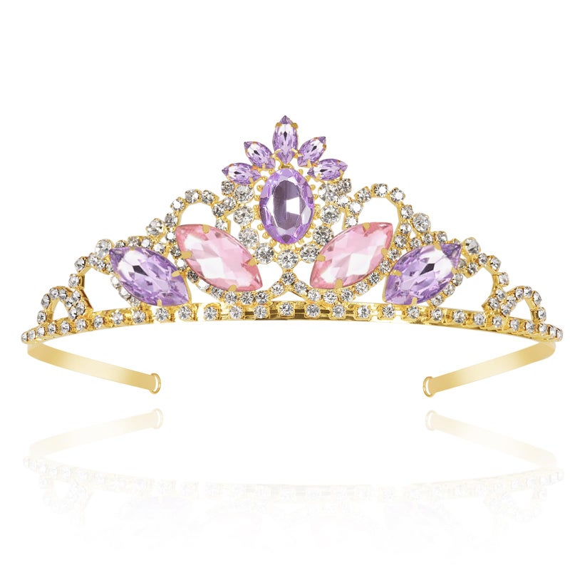 JINSAWW Rapunzel Princess Crown Dress-up Rapunzel Tiara Birthday Wedding Gold Crown Halloween Cosplay Hair Accessories for Her - Image 1