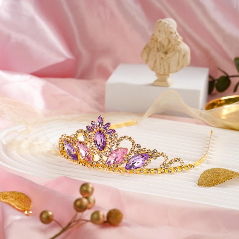 JINSAWW Rapunzel Princess Crown Dress-up Rapunzel Tiara Birthday Wedding Gold Crown Halloween Cosplay Hair Accessories for Her - Image 5