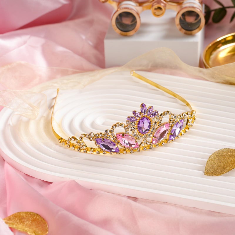 JINSAWW Rapunzel Princess Crown Dress-up Rapunzel Tiara Birthday Wedding Gold Crown Halloween Cosplay Hair Accessories for Her - Image 4