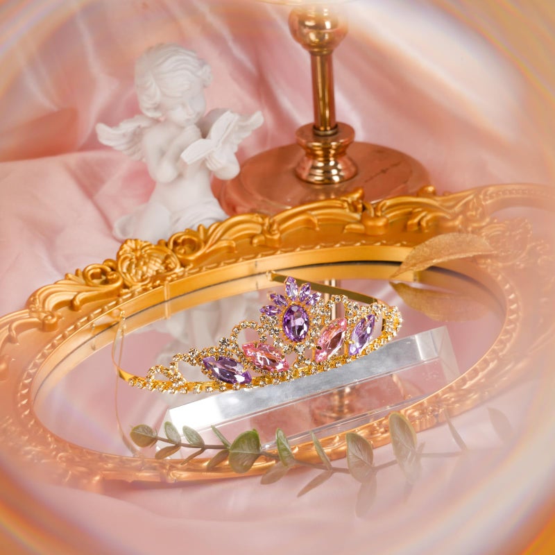 JINSAWW Rapunzel Princess Crown Dress-up Rapunzel Tiara Birthday Wedding Gold Crown Halloween Cosplay Hair Accessories for Her - Image 2