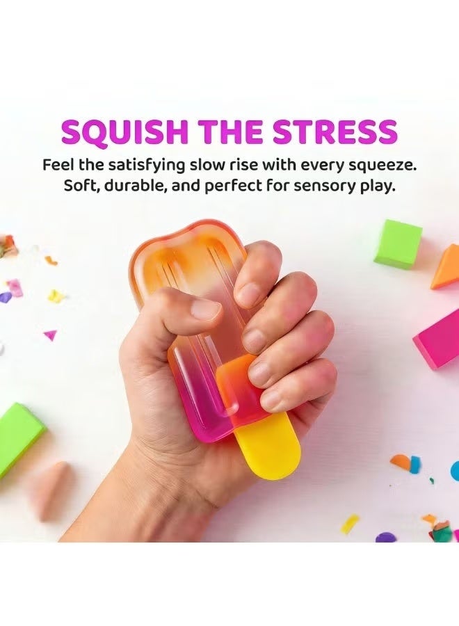 Needoh Popsicle Squishy Toy - Stress Relief Fidget Toy, Soft TPR Sensory Squeeze Ball for Kids & Adults, Portable Anxiety Relief Popsicle - Image 3