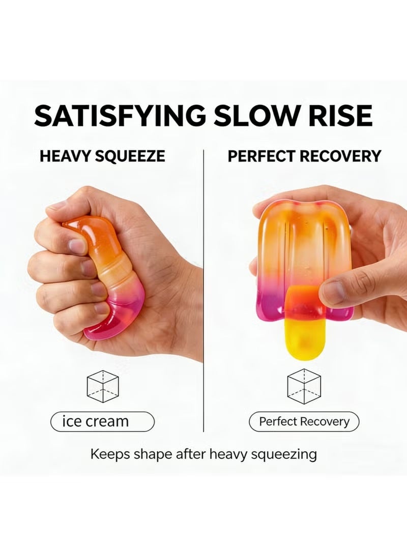 Needoh Popsicle Squishy Toy - Stress Relief Fidget Toy, Soft TPR Sensory Squeeze Ball for Kids & Adults, Portable Anxiety Relief Popsicle - Image 5