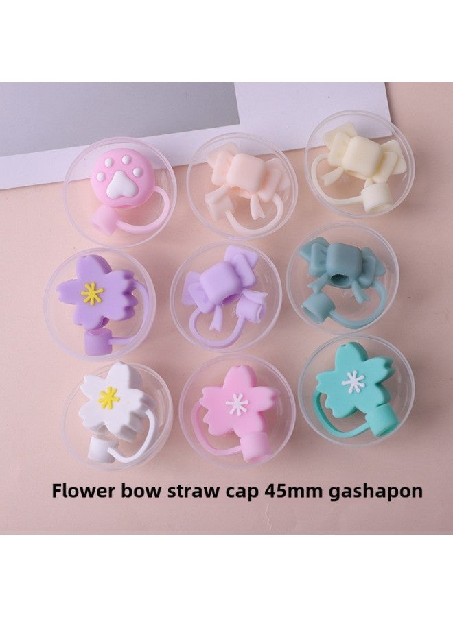 45mm Transparent Gashapon Toy Egg Party Sanrio Cartoon Doll One Yuan Two Yuan Gashapon Machine Toy Wholesale-Color:45mm Flower Bow Straw Cap Gashapon Mixed Hair - Image 1
