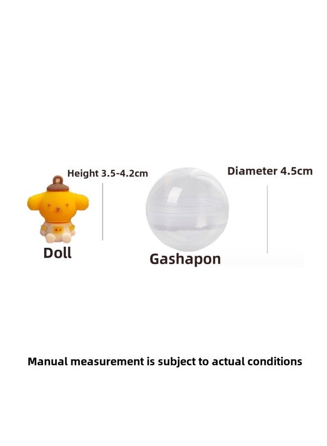 45mm Transparent Gashapon Toy Egg Party Sanrio Cartoon Doll One Yuan Two Yuan Gashapon Machine Toy Wholesale-Color:45mm Flower Bow Straw Cap Gashapon Mixed Hair - Image 4